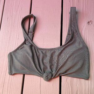 3/$15 SO Ribbed Army Green Bikini Top